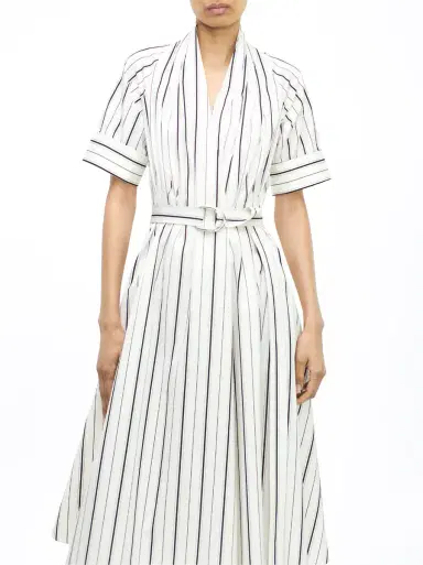 Adam Lippes Nansi Belted Poplin Midi Dress | Thumbnail 5