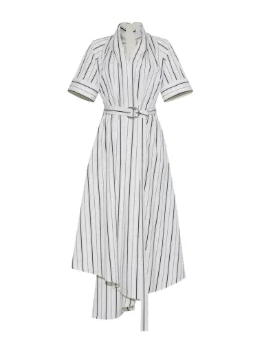 Adam Lippes Nansi Belted Poplin Midi Dress | Thumbnail 1
