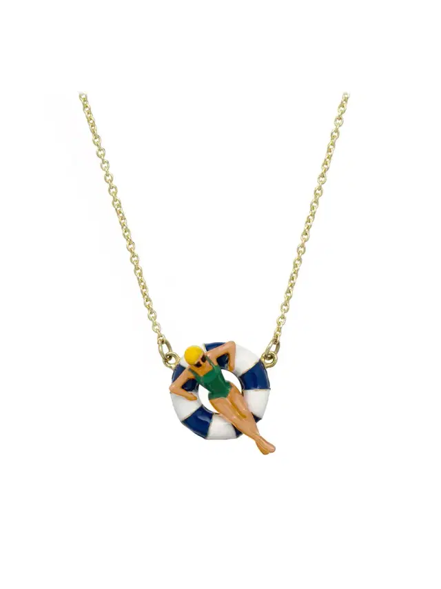 Navy Blue Flotadora Necklace