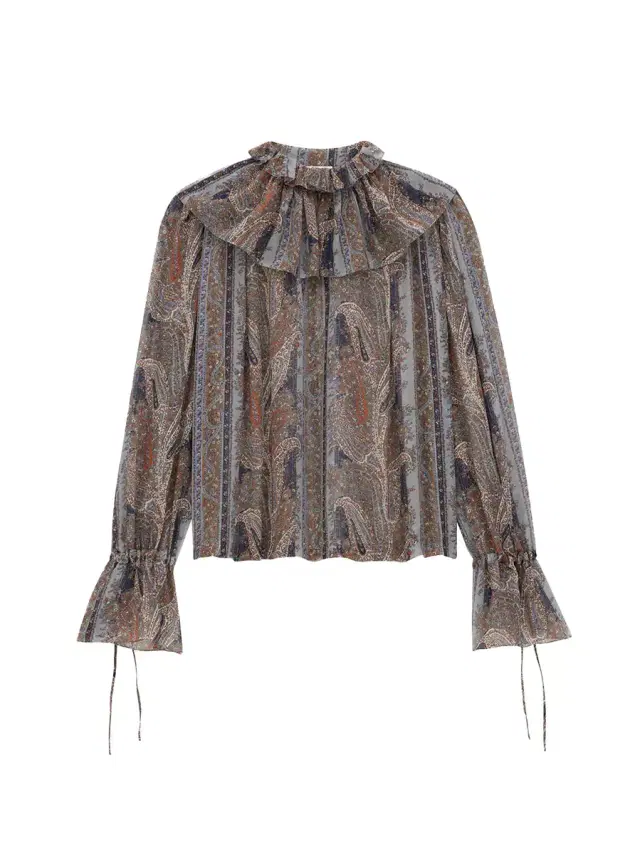 Saint Laurent Paisley Silk Georgette Blouse