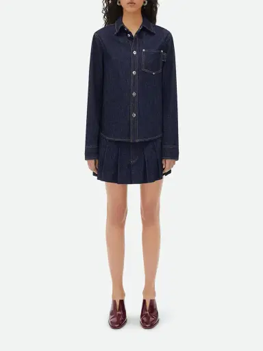 Bottega Veneta Pleated Denim Mini Skirt | Thumbnail 4 Bottega Veneta Pleated Denim Mini Skirt | Thumbnail 4