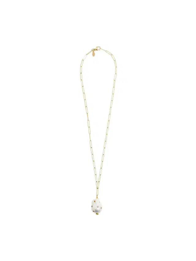 Joie DiGiovanni Rainbow Golden Pearl Oasis Paperclip Drop Necklace