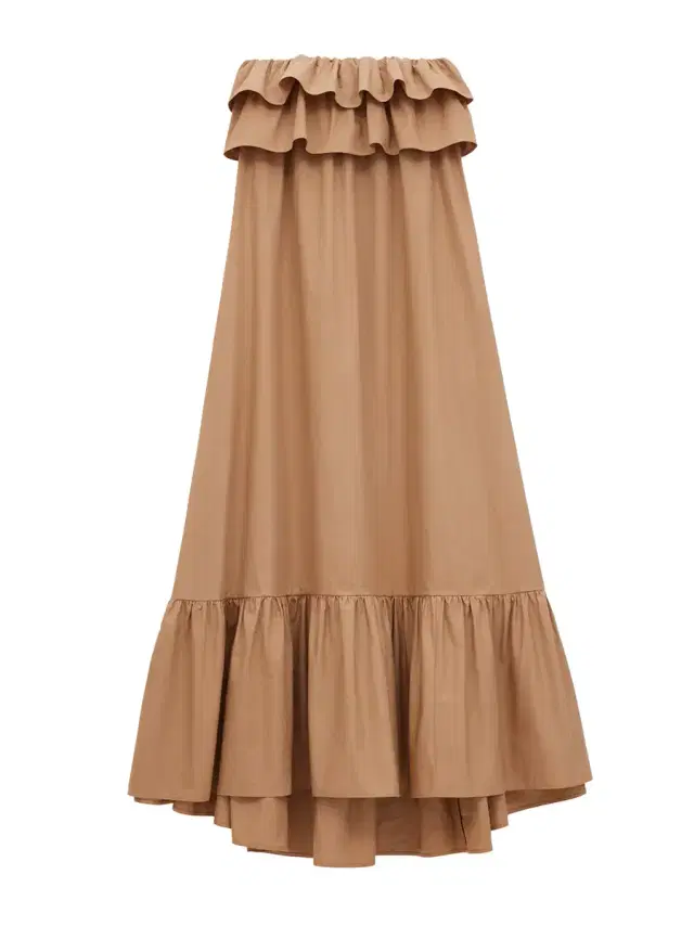 Ruffled Cotton Serge Maxi Dress