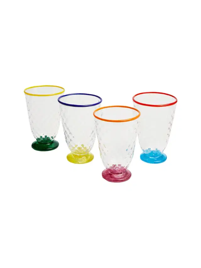 Set of 4 Quilted Glasses