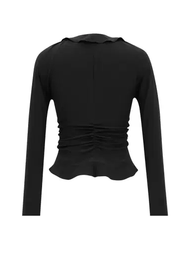 Saint Laurent Silk Ruffled Long Sleeve Blouse | Thumbnail 2 Saint Laurent Silk Ruffled Long Sleeve Blouse | Thumbnail 2