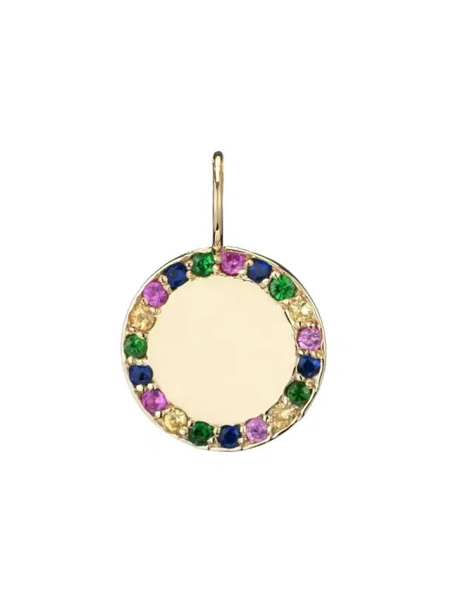 aligrace Small Gold and Multicolored Stones Charm