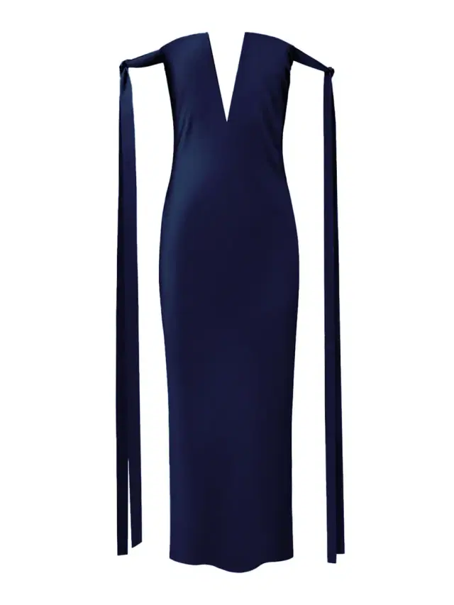 V-Neck Corset Dress with Ties
