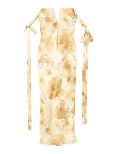 ALEJANDRA ALONSO ROJAS V-Neck Corset Dress with Ties | Thumbnail 1 ALEJANDRA ALONSO ROJAS V-Neck Corset Dress with Ties | Thumbnail 1