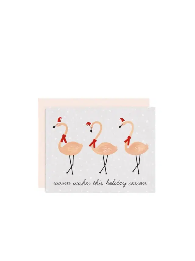 Girl W Knife Warm Wishes This Holiday Card