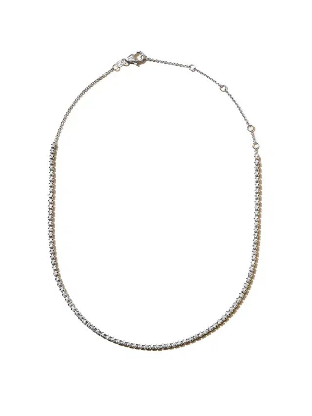 Beatriz Werebe White Gold Everywhere Tennis Necklace