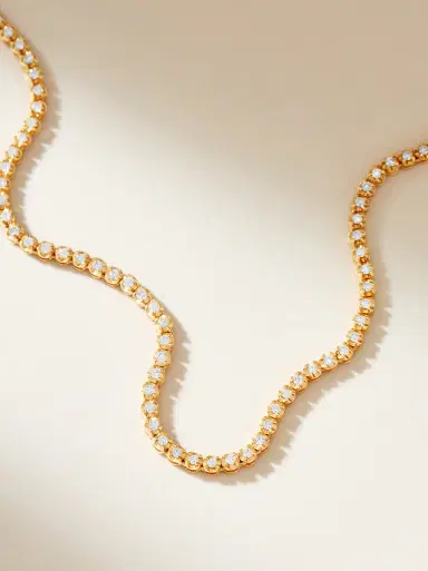 Beatriz Werebe Yellow Gold Everywhere Tennis Necklace | Thumbnail 3