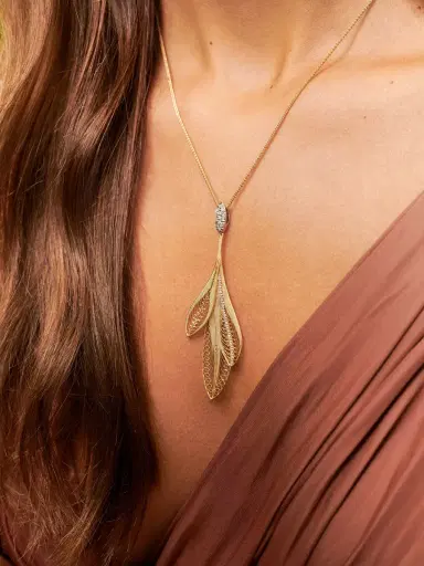 Luisa Rosas Yellow Gold Luz Pendant with Chain | Thumbnail 2