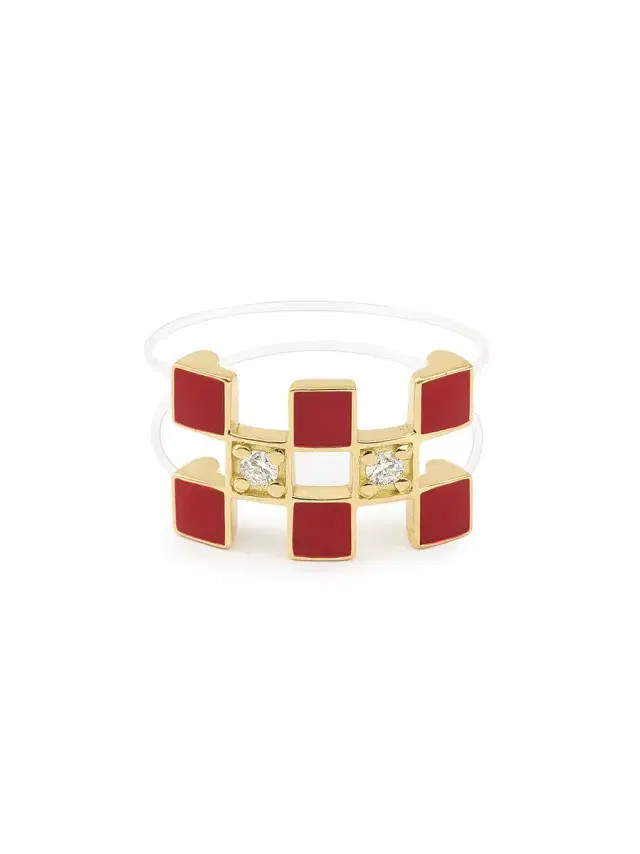 Yellow Gold Nylon Illusion Lacquer Ring