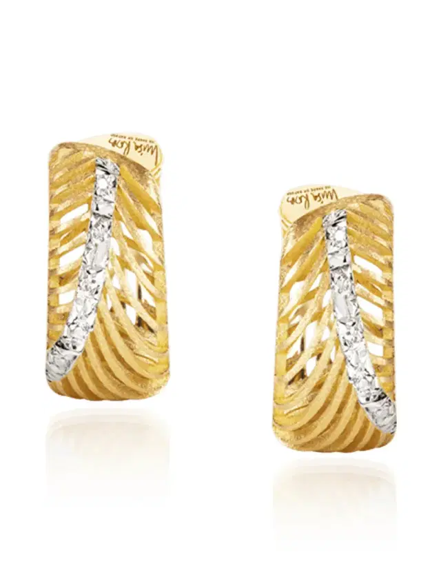 Yellow Gold Tribe Hoop Earrings #S