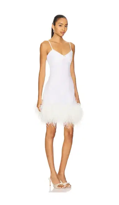 Milkwhite x REVOLVE Mini Dress With Feathers | Thumbnail 2