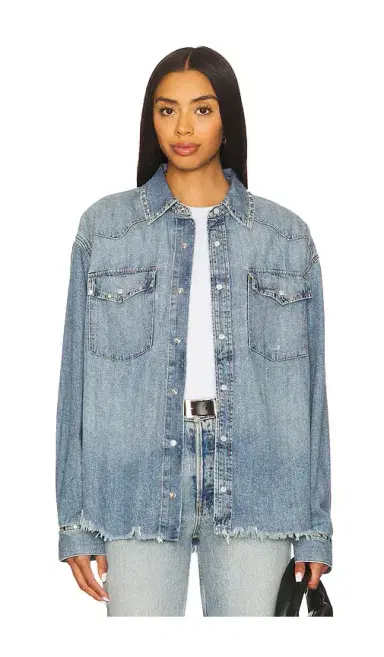 RE/DONE Distressed Western Shirt | Thumbnail 1 RE/DONE Distressed Western Shirt | Thumbnail 1