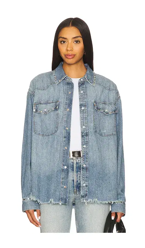 RE/DONE Distressed Western Shirt