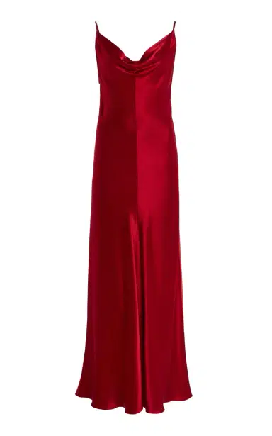 FFORME Emi Draped Hammered-Satin Midi Slip Dress | Thumbnail 1 FFORME Emi Draped Hammered-Satin Midi Slip Dress | Thumbnail 1