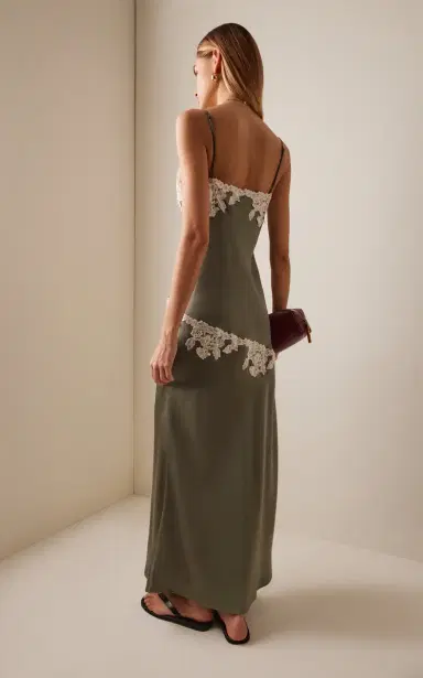 By Malene Birger Vera Lace-Detailed Satin Midi Slip Dress | Thumbnail 4
