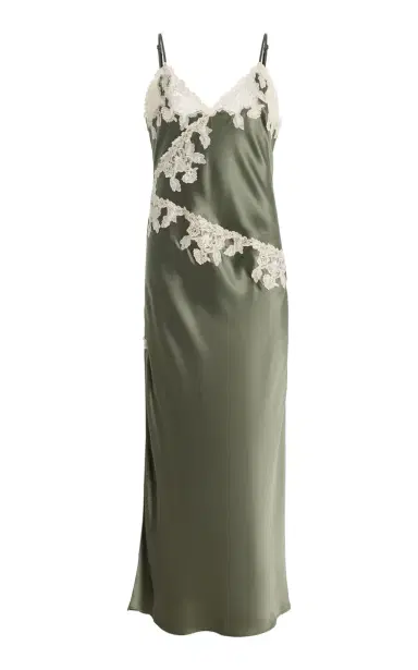 By Malene Birger Vera Lace-Detailed Satin Midi Slip Dress | Thumbnail 1