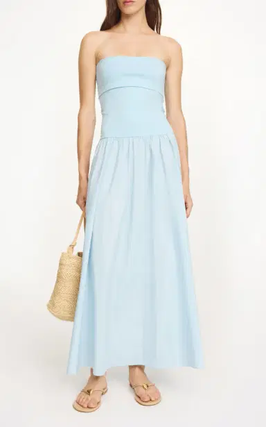 By Malene Birger Marc Strapless Cotton Midi Dress | Thumbnail 3