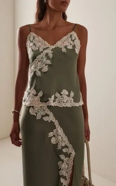 By Malene Birger Madeleine Lace-Trimmed Satin Cami | Thumbnail 2