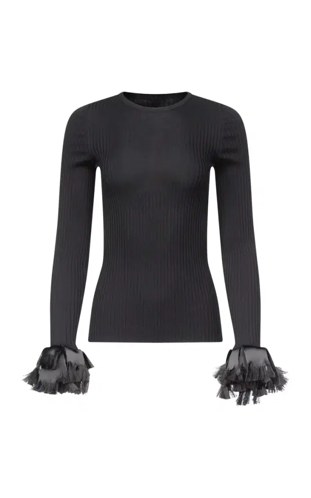 Nova Ribbon-Fringed Wool Sweater