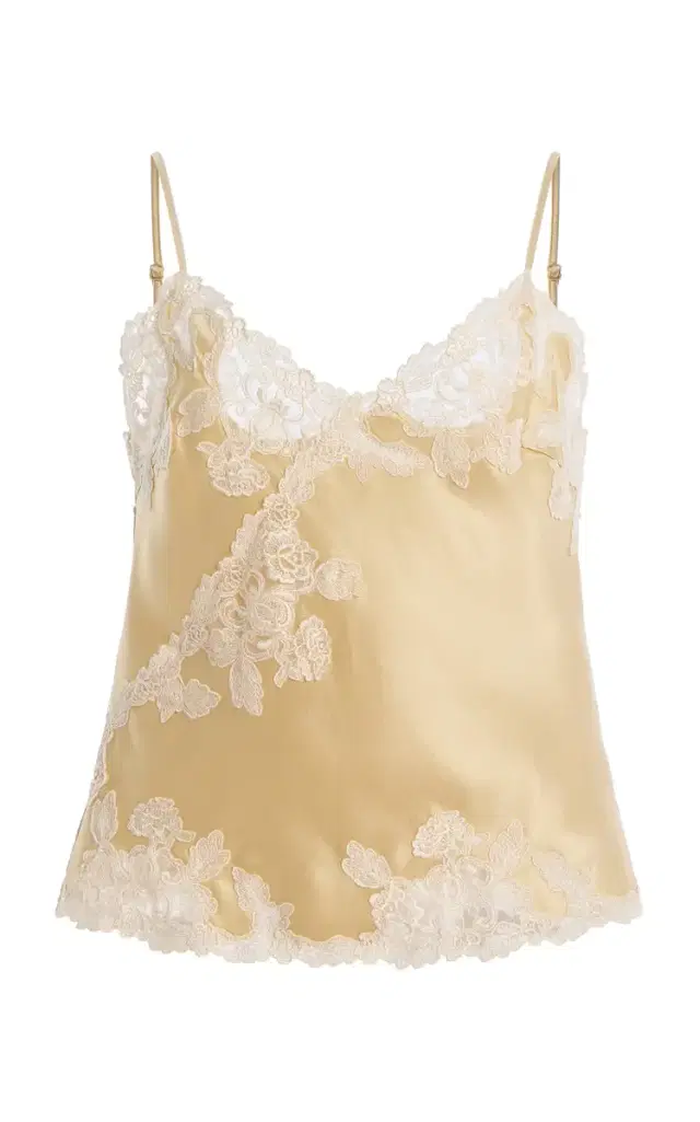 Madeleine Lace-Trimmed Satin Cami