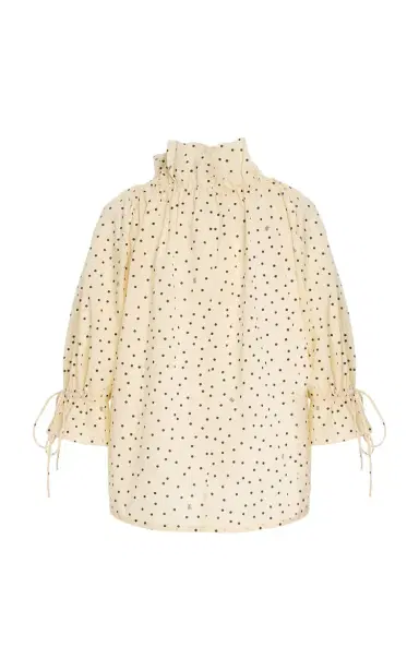 By Malene Birger Dicte Polka-Dot Cotton-Voile Top | Thumbnail 2