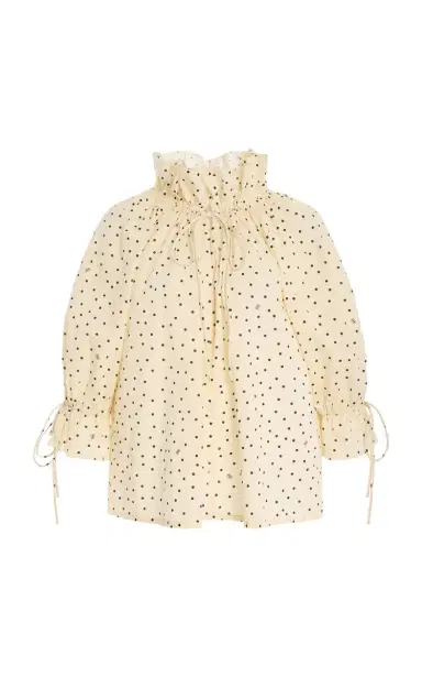 By Malene Birger Dicte Polka-Dot Cotton-Voile Top | Thumbnail 1
