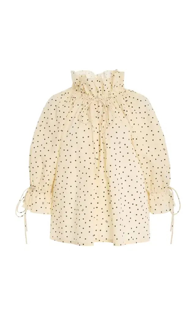 Dicte Polka-Dot Cotton-Voile Top