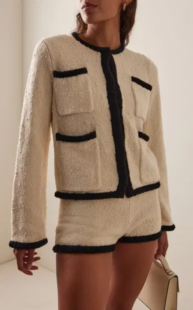 By Malene Birger Rikko Contrast Cotton-Blend Cardigan | Thumbnail 3 By Malene Birger Rikko Contrast Cotton-Blend Cardigan | Thumbnail 3
