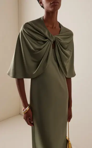 By Malene Birger Pinlos Draped Satin Cape | Thumbnail 3 By Malene Birger Pinlos Draped Satin Cape | Thumbnail 3