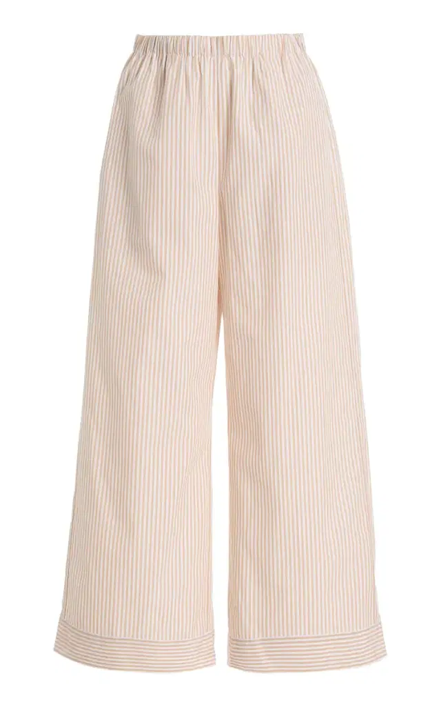 Mirabello Striped Cotton Wide-Leg Pants
