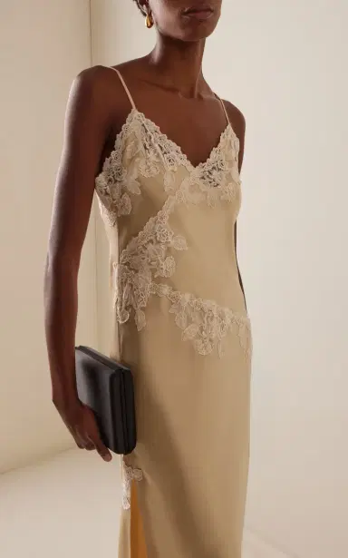 By Malene Birger Vera Lace-Detailed Slip Midi Dress | Thumbnail 3