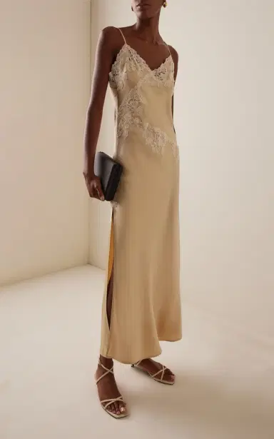 By Malene Birger Vera Lace-Detailed Slip Midi Dress | Thumbnail 5