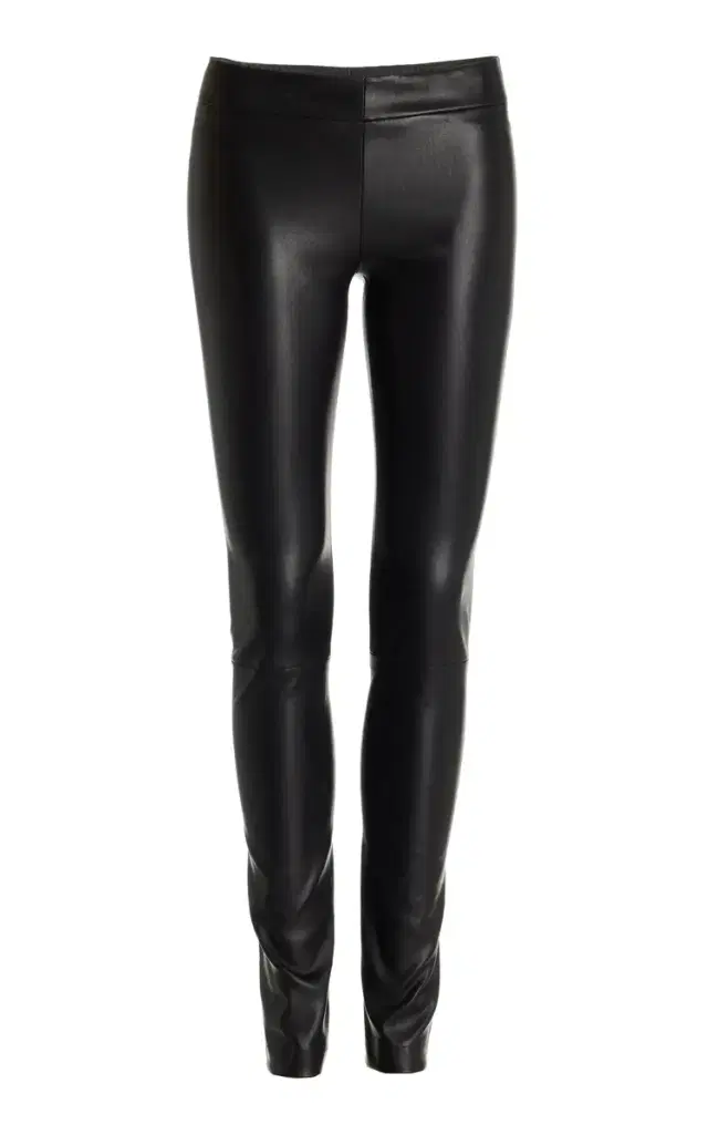 Moto Leather Leggings - Black - XL