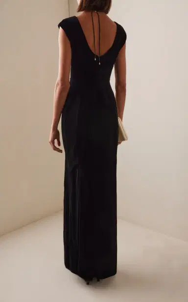 COLLEEN ALLEN Split-Detailed Cotton-Velvet Maxi Dress | Thumbnail 5 COLLEEN ALLEN Split-Detailed Cotton-Velvet Maxi Dress | Thumbnail 5