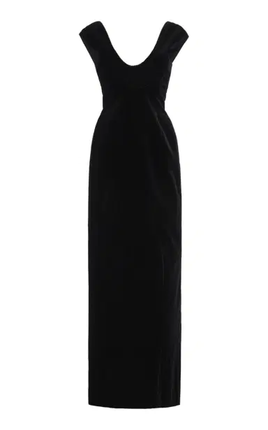 COLLEEN ALLEN Split-Detailed Cotton-Velvet Maxi Dress | Thumbnail 8 COLLEEN ALLEN Split-Detailed Cotton-Velvet Maxi Dress | Thumbnail 8