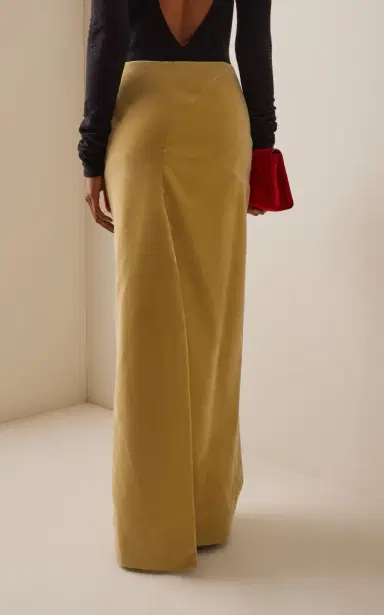 COLLEEN ALLEN Slit-Detailed Cotton-Velvet Skirt | Thumbnail 4 COLLEEN ALLEN Slit-Detailed Cotton-Velvet Skirt | Thumbnail 4