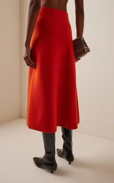 Ashlyn Felix Spliced Merino Wool Midi Skirt | Thumbnail 5
