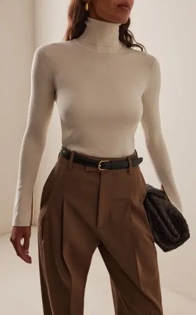 Ashlyn Kiana Silk-Cotton Turtleneck Sweater | Thumbnail 3