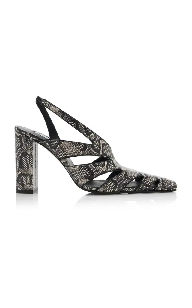 ALAÏA Snake-Effect Leather Slingback Pumps