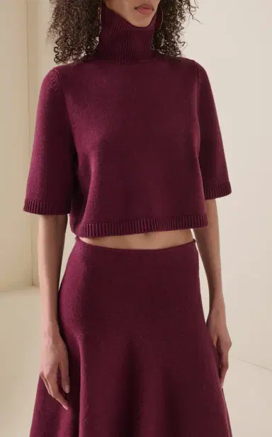 Alaïa Cropped Cashmere-Blend Sweater | Thumbnail 2 Alaïa Cropped Cashmere-Blend Sweater | Thumbnail 2