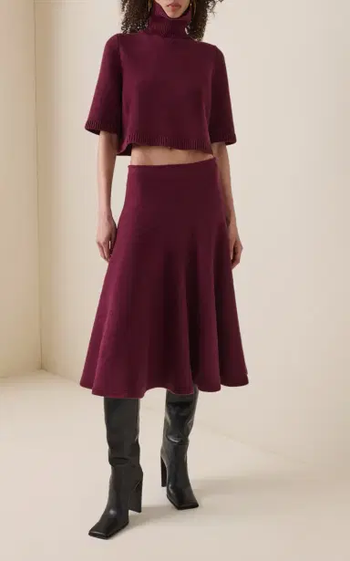 Alaïa Cropped Cashmere-Blend Sweater | Thumbnail 3 Alaïa Cropped Cashmere-Blend Sweater | Thumbnail 3