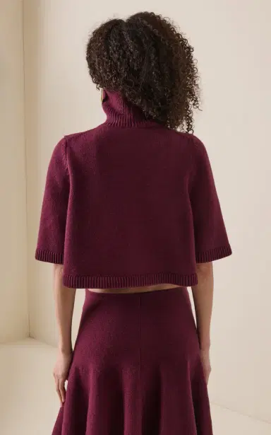 Alaïa Cropped Cashmere-Blend Sweater | Thumbnail 4 Alaïa Cropped Cashmere-Blend Sweater | Thumbnail 4