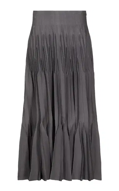 Alaïa Pleated Silk-Blend Midi Dress | Thumbnail 5 Alaïa Pleated Silk-Blend Midi Dress | Thumbnail 5