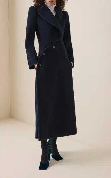 ALAÏA Curved Virgin Wool Coat | Thumbnail 2 ALAÏA Curved Virgin Wool Coat | Thumbnail 2