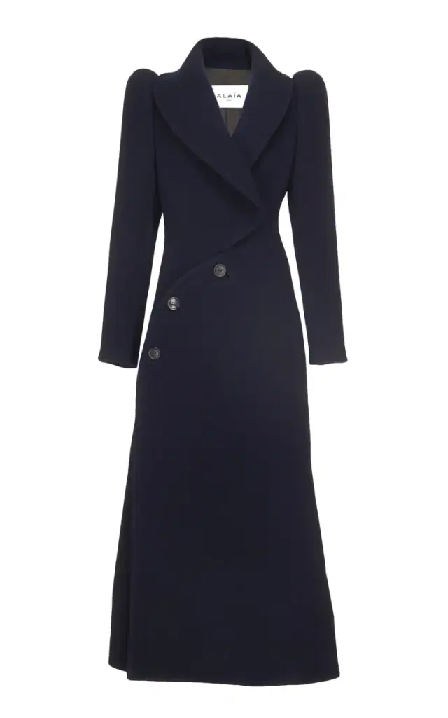 Curved Virgin Wool Coat