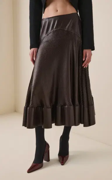 Alaïa Laser-Cut Leather Mini Skirt | Thumbnail 3 Alaïa Laser-Cut Leather Mini Skirt | Thumbnail 3